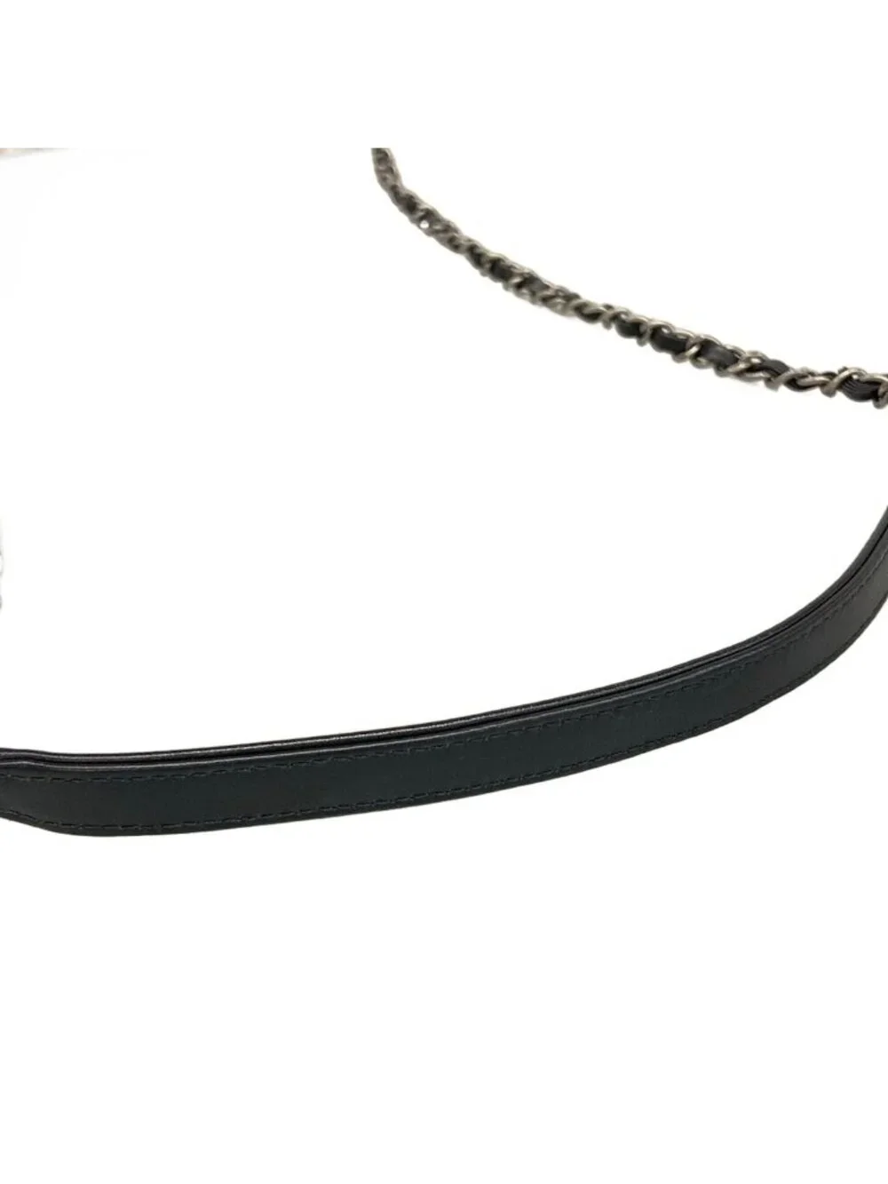 Chanel Shoulder Bag Black Chain Logo